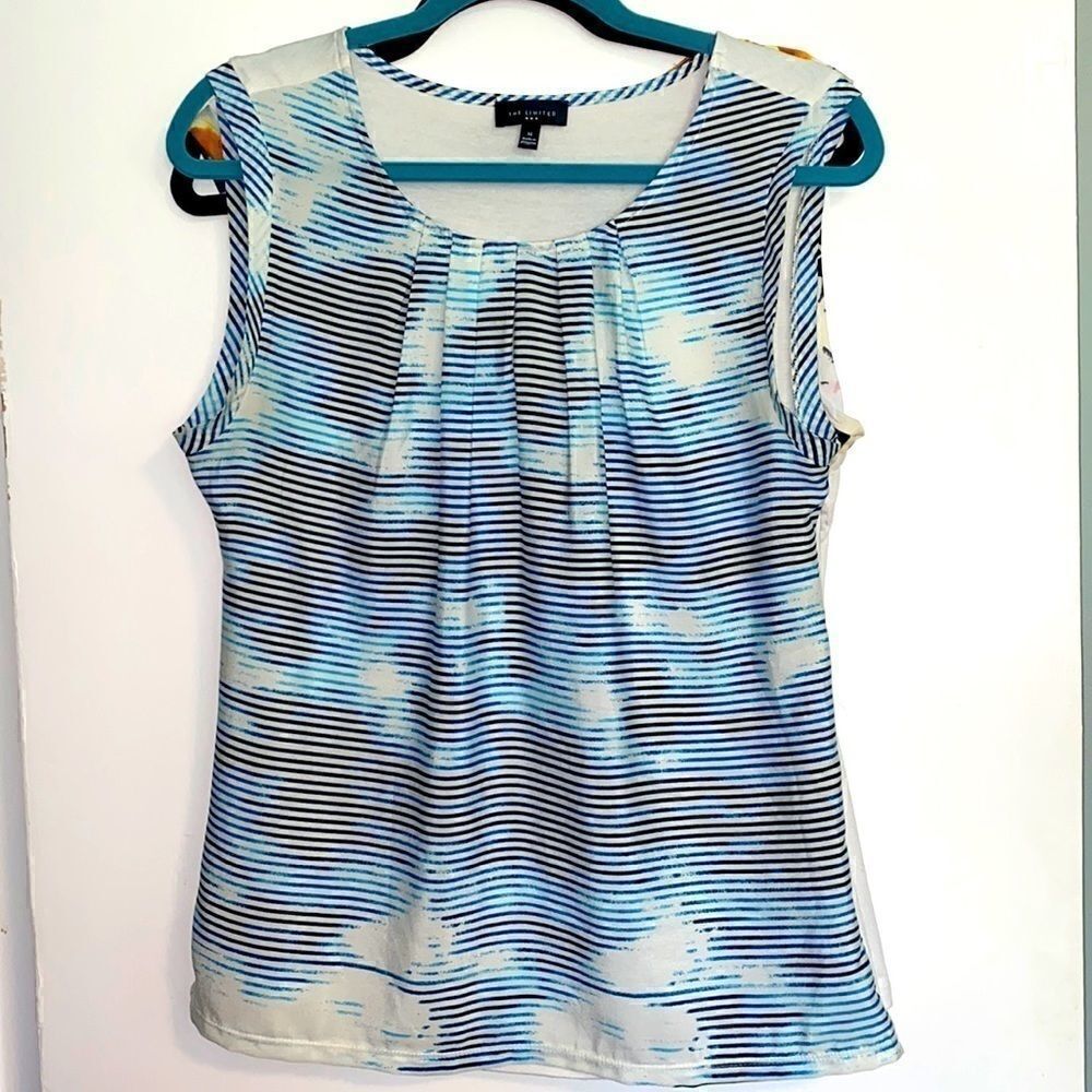 The Limited sleeveless shell in striped abstract